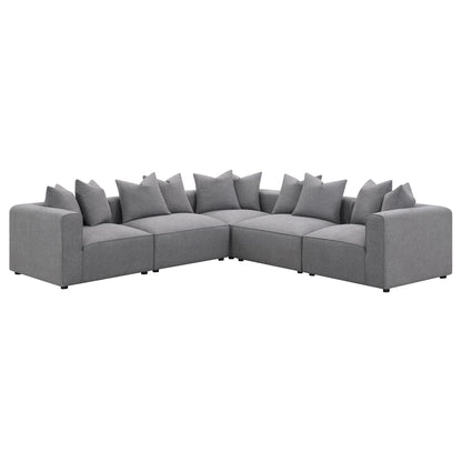 Amherst - Armless Chair With Accent Pillow - Gray