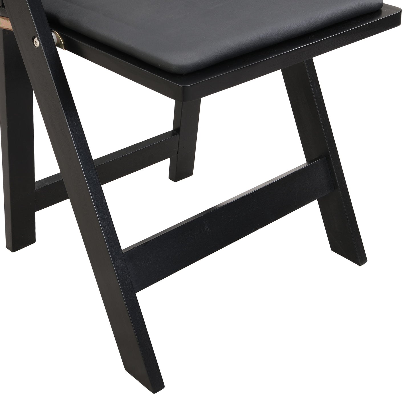 Solid Wood Upholstered Folding Chair Set, Dining Room (Set of 4)