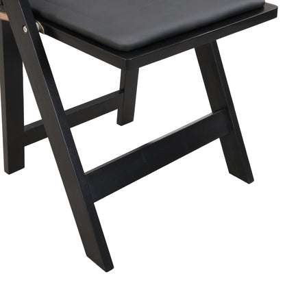 Solid Wood Upholstered Folding Chair Set, Dining Room (Set of 4)