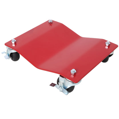 Heavy Duty Steel Vehicle Dollies With Brakes, 2500Lbs Capacity