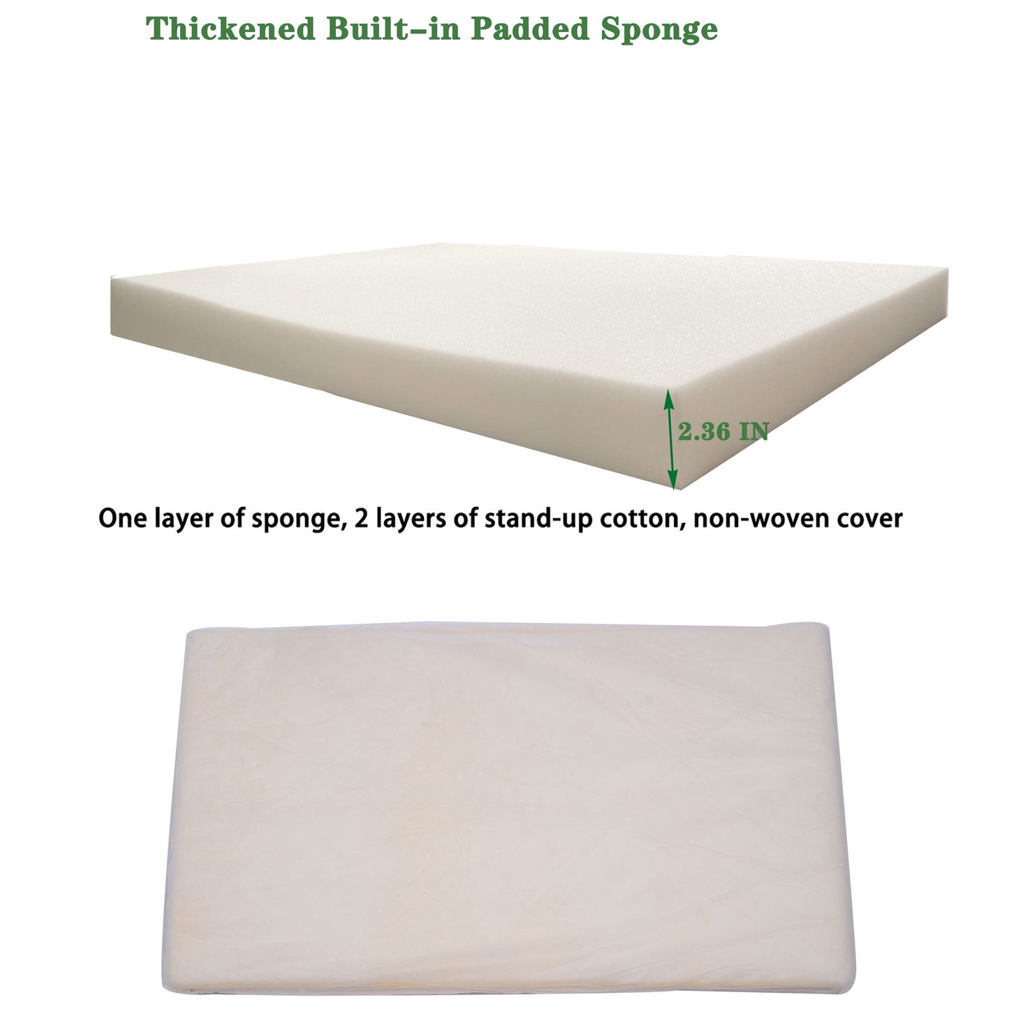 2 Piece Outdoor Chaise Lounge Chair Cushion Set With Pillow, Replacement Patio Seat Cushions - Apple Green