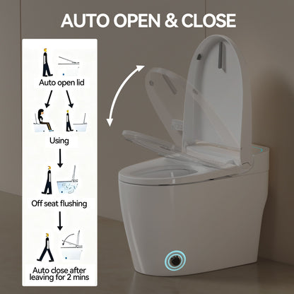 Smart Bidet Toilet With Auto Open / Close Seat