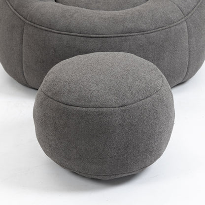 Bedding Bean Bag Sofa Chair High Pressure Foam With Footrest