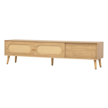 TV Stand For TVs Up To 80", Media Console, Cabinet - Natural