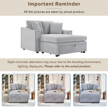 Modern Chaise Sofa With Hidden Storage For Living Room