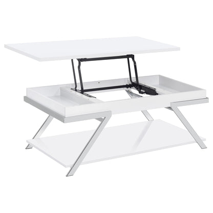 Briana - 2 Piece Coffee And End Table Set With Lift Top Legs - Gloss White