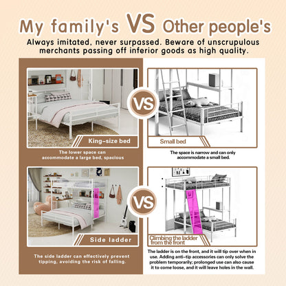 Bunk Bed With Built In Desk & Guardrail Frame