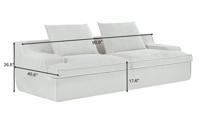 Nimbus - Oversized Full Foam 4 Seater Couch For Living Room Upholstered In Soft, Wide Armrests
