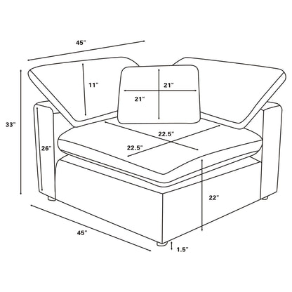 Segoura - 5 Piece Upholstered Modular Sectional With Reclined Back Pillows - Gray