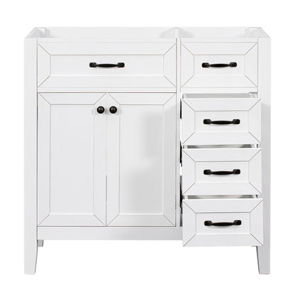 Modern Bathroom Vanity Base Only, 2 Doors And 3 Drawers