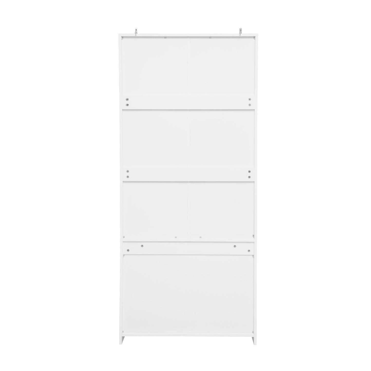 Hollow Pattern 2 Door 3 Drawer Wardrobe, The Collision Of Wood Color, Suitable For Bedrooms And Dressing Rooms - White