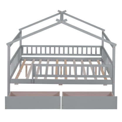 House Bed With 2 Drawers