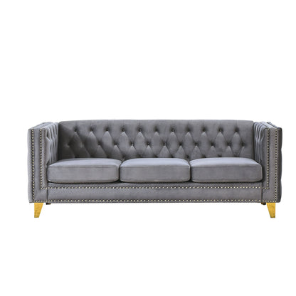 Modern Sofa With Button Tufting, Upholstered Couch For Living Room