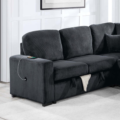 Modern Design Convertible Sectional Storage Bed With USB Port