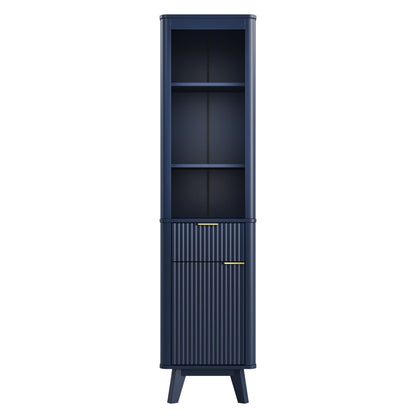 Tall Bathroom Storage Cabinet With Adjustable Shelves And 1 Drawer & Door