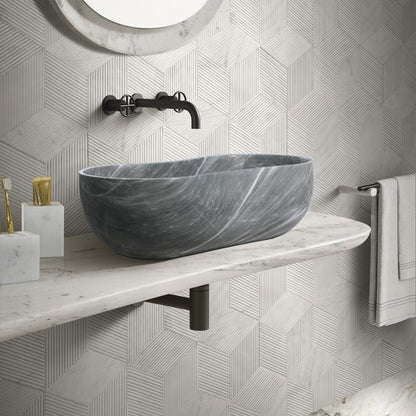 Bathroom Vessel Sink With Wavy Design