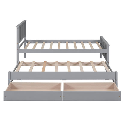 Platform Bed With Trundle And Drawers