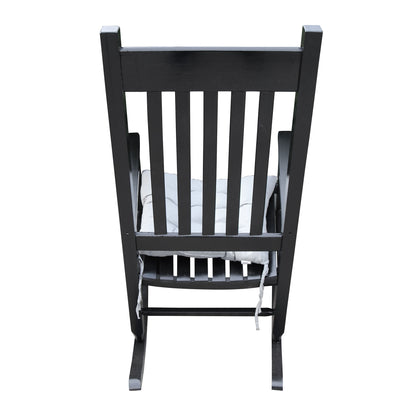 Classic Wooden Porch Rocker Chair Populus Wood Comfortable Design