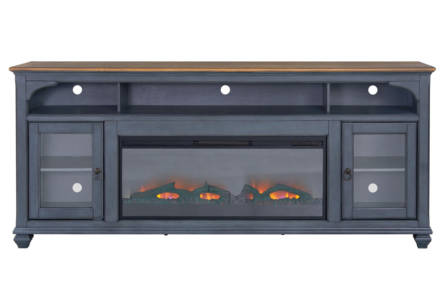 Fireplace TV Stand For TVs Up To 95" - Blue