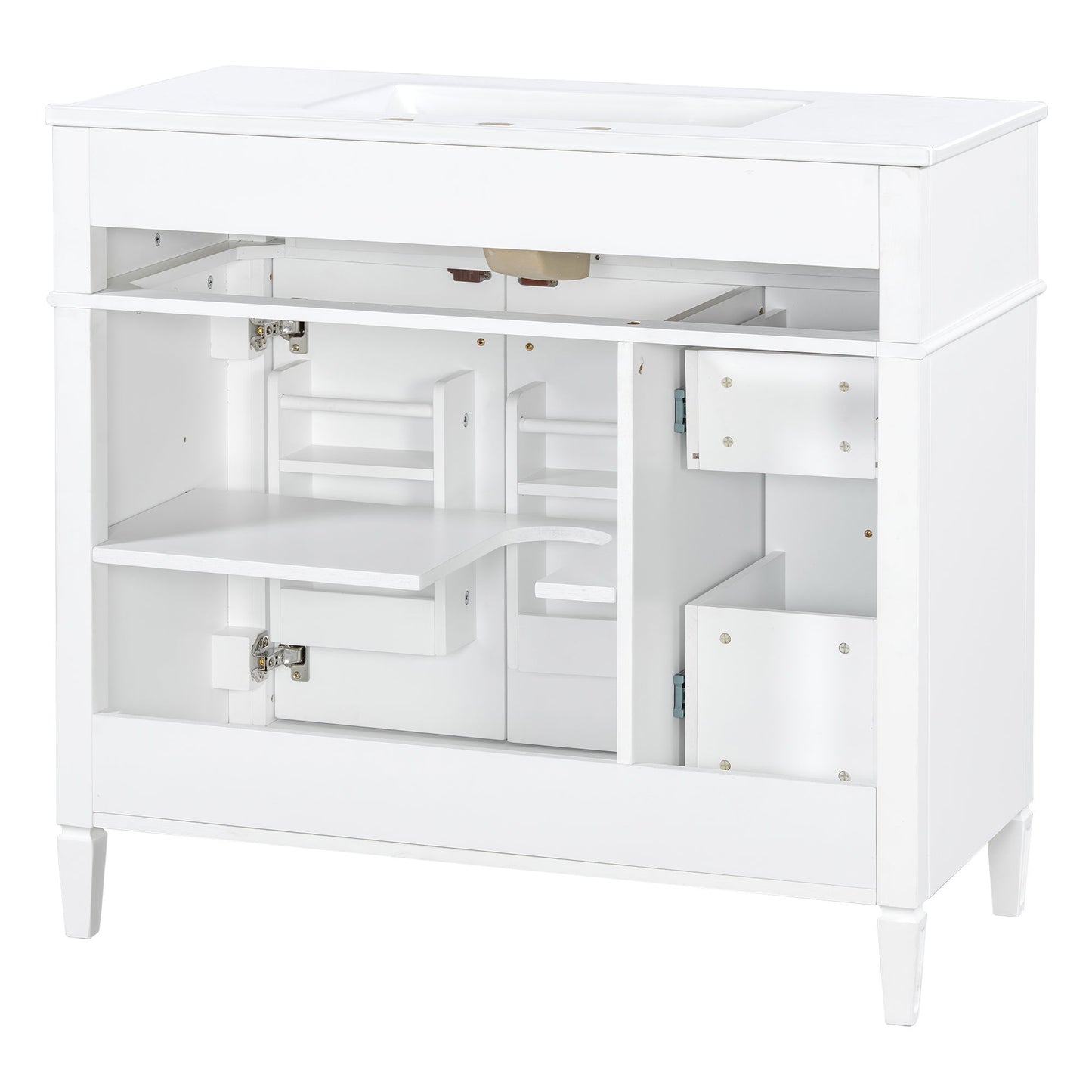 Bathroom Vanity With Sink, 3 Drawers & 2 Soft-Close Doors