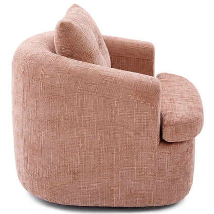 Modern Swivel Barrel Chair With Dual-Layer Cushion