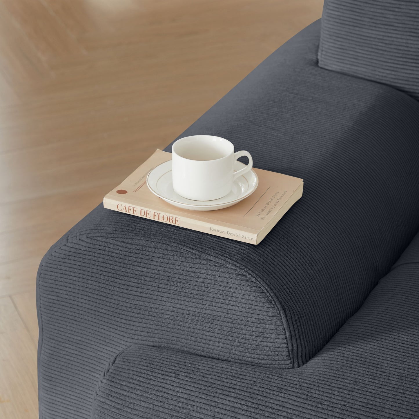 L Shaped Modular Sectional Sofa And Movable Ottoman