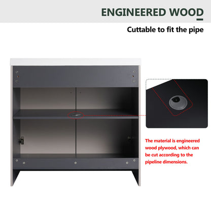 Modern Freestanding Bathroom Vanity With Soft Close Cabinet Doors