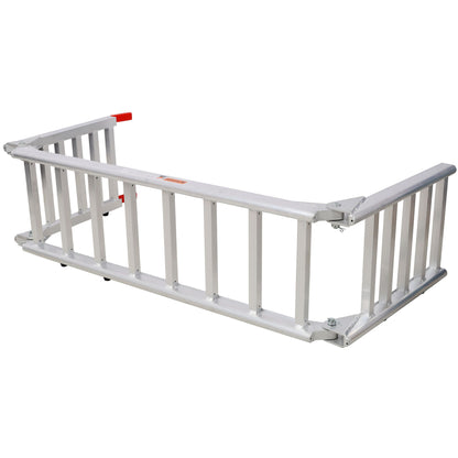 Ramp For Motorcycle / Lawn Mower / ATV, 2 In 1 Ramp And Tailgate Extender - Silver