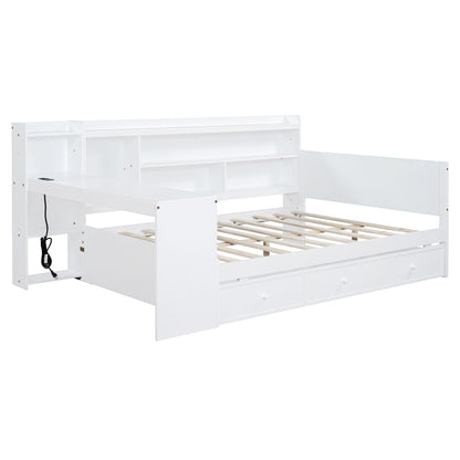 Daybed With 3 Drawers USB Ports And Desk