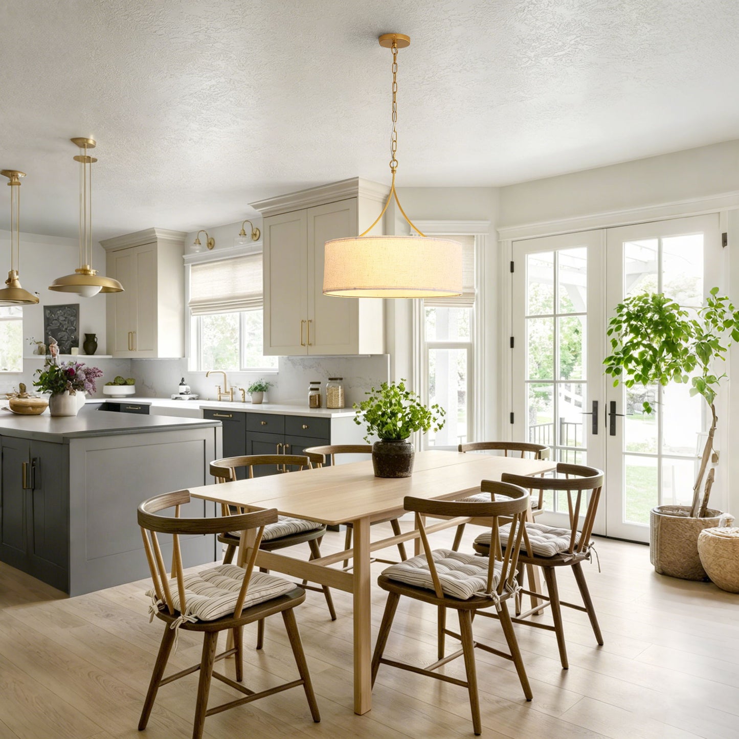 3 Light Drum Pendant Light