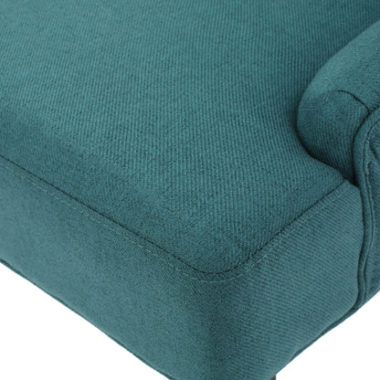 Dining Chair (Set of 2) With Upholstered Diamond Tufting And Espresso Birch Legs - Teal
