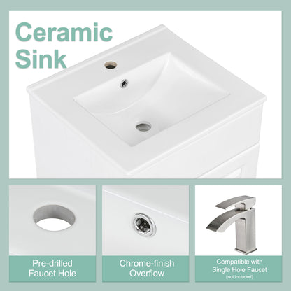 Bathroom Vanity With Sink, Cabinet With Adjustable Shelf