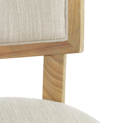 Farmhouse Style Fabric Upholstered Side Dining Chair Set
