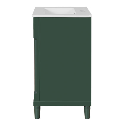 Bathroom Vanity With Integrated Sink, 2 Door Cabinet, Single Sink For Small To Medium Bathrooms
