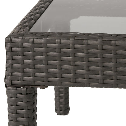 Contemporary Antibes Loveseat & Table Set Outdoor - Gray
