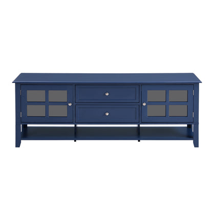 TV Stand, Entertainment Center With Dual Drawers And Hidden Storage, Cabinet With Soft Closing Doors And Sleek Panel Design