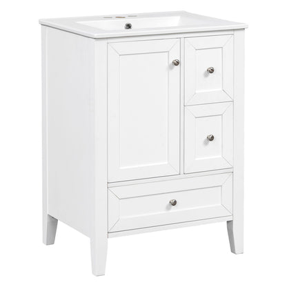 Modern Bathroom Vanity With Sink, Freestanding Cabinet With Drawers And Shelves