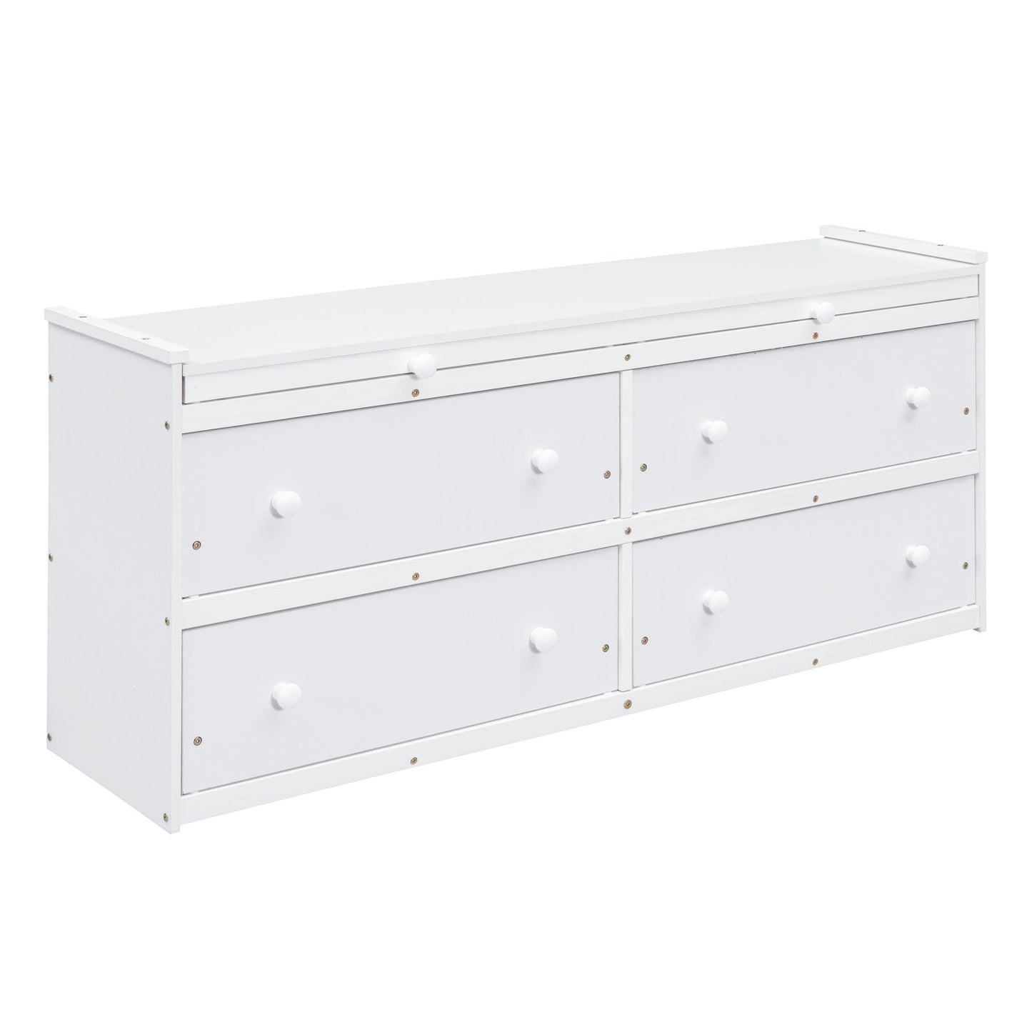 Loft Bed With Retractable Writing Desk And 4 Drawers, With Lateral Portable Desk And Shelves