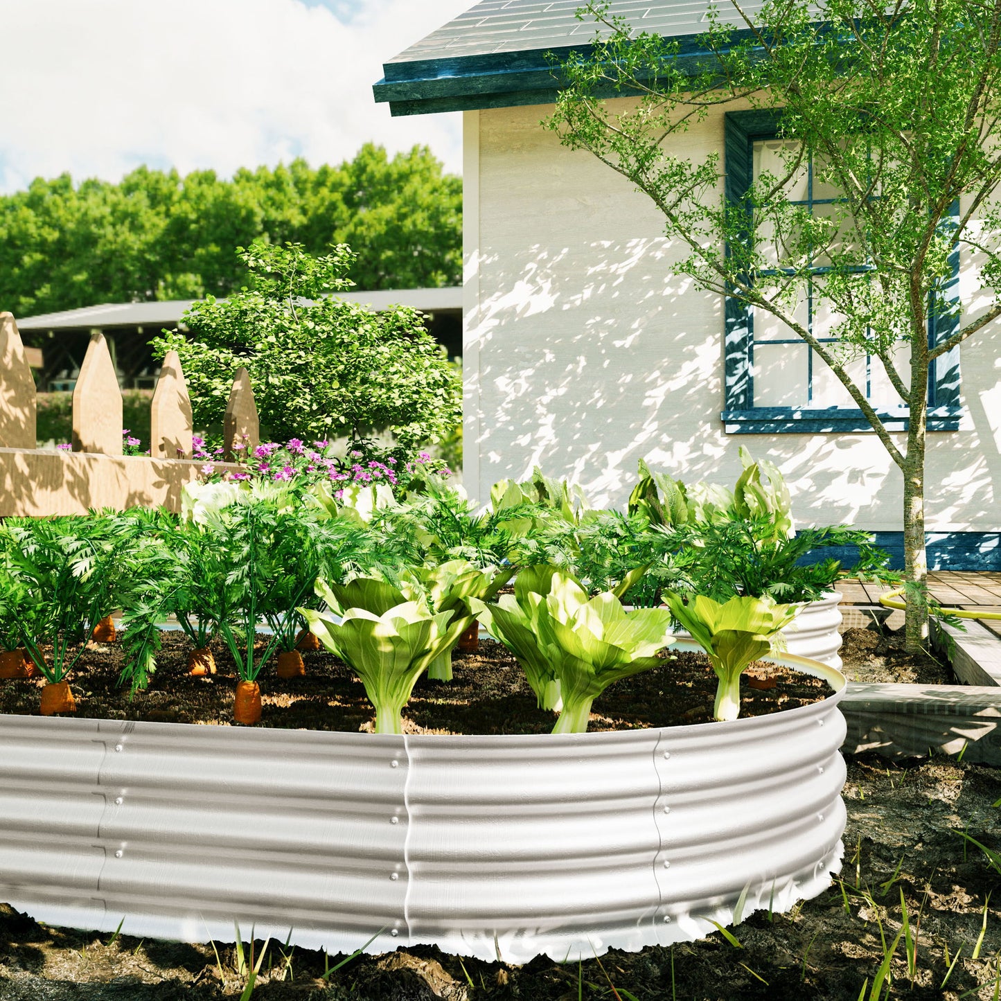 Heavy Duty Galvanized Raised Garden Bed Kit For Vegetables, Flowers & Herbs