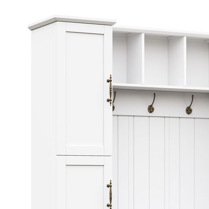 Hall Tree With 4 Side Cabinets