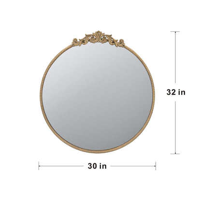 Classic Design Mirror With Baroque Inspired Frame For Bathroom, Entryway Console Lean Against Wall