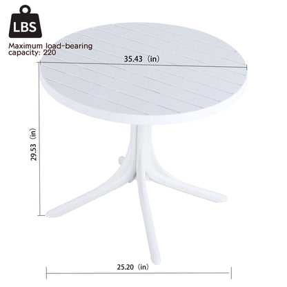 4 Piece Set Of Modern Color Block Designed Single Chairs With Round Table