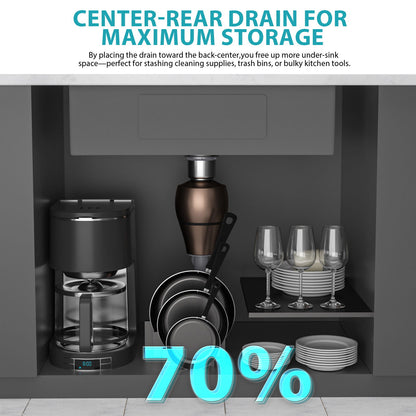 Stainless Steel Undermount Kitchen Sink With Workstation