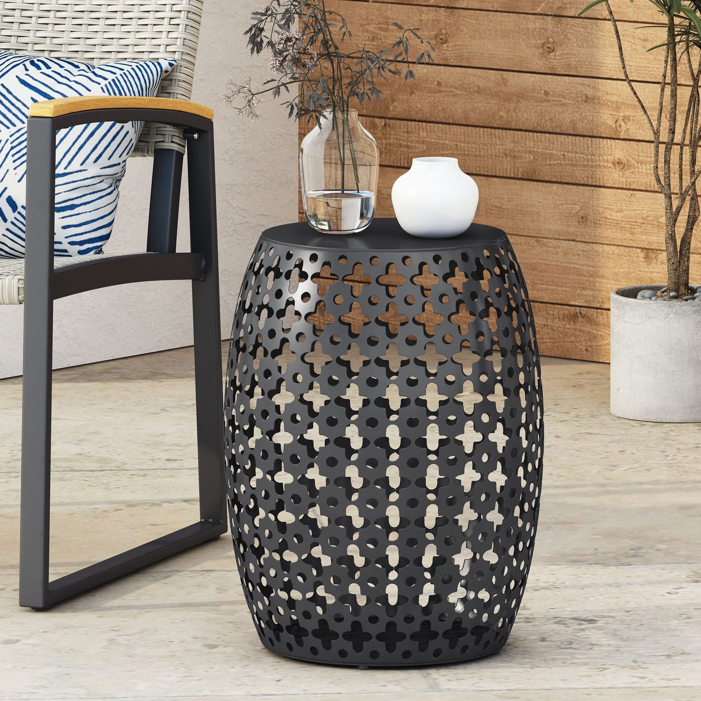 Modern Design, Metal End Table, Large