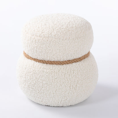 Snowman Stool With Cushion And Solid Wood Frame