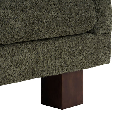 Modern Loveseat Sofa, 2 Seater With Square Arms For Living Room