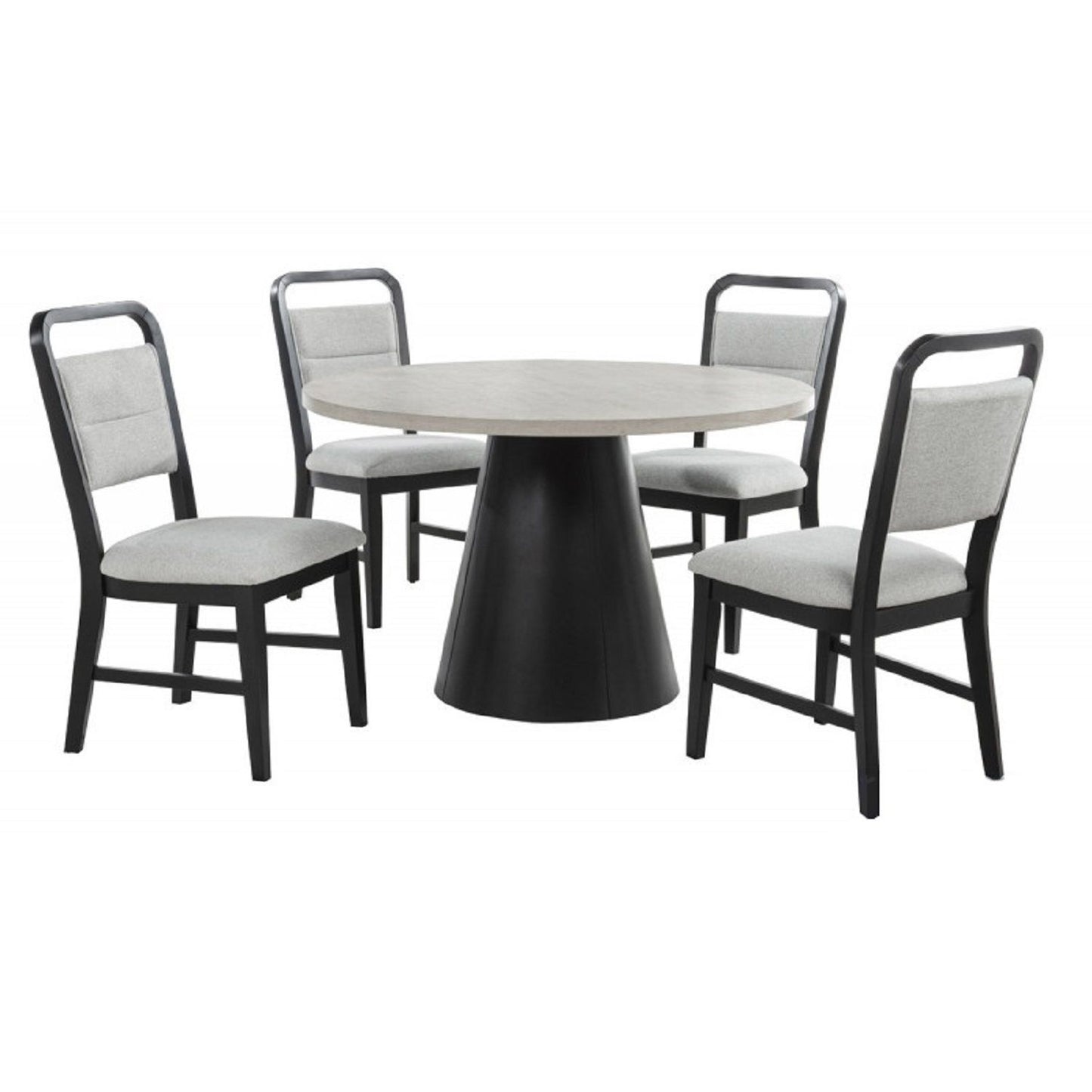 Dining Kitchen Side Chair With Curved Back Design (Set of 2) - Black / Gray
