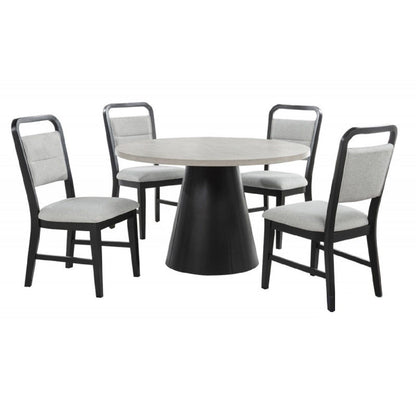 Dining Kitchen Side Chair With Curved Back Design (Set of 2) - Black / Gray
