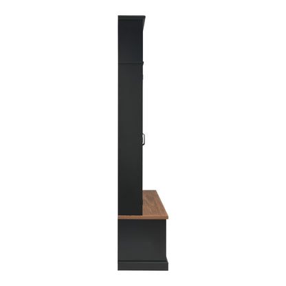 Entryway Hall Tree With Bench, 3 Top Cubbies & Bottom Storage Space