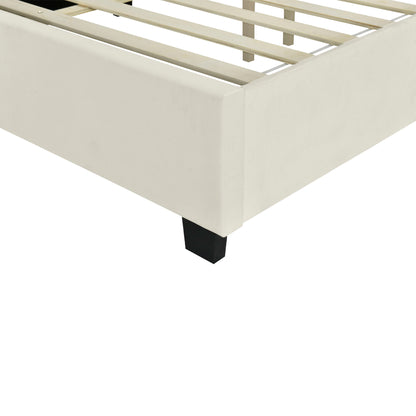 Upholstered Platform Bed With Big Headboard